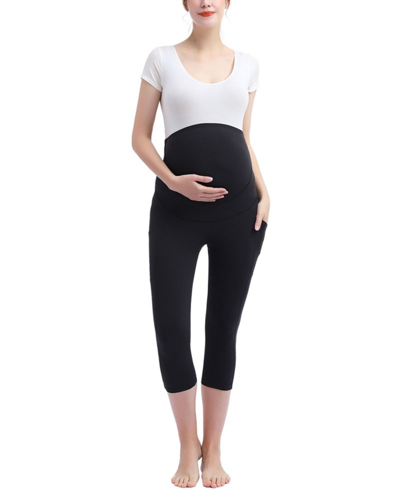 Maternity Essential Stretch Pocket Crop Leggings