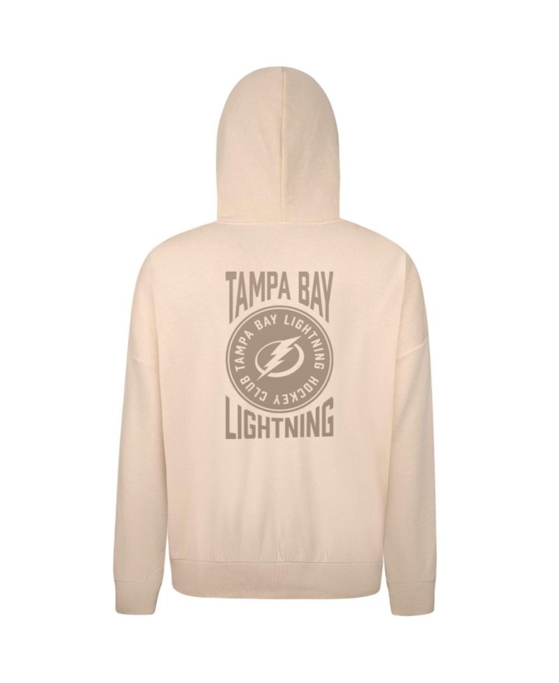 Men's Cream Tampa Bay Lightning Contact Stamp Pullover Hoodie