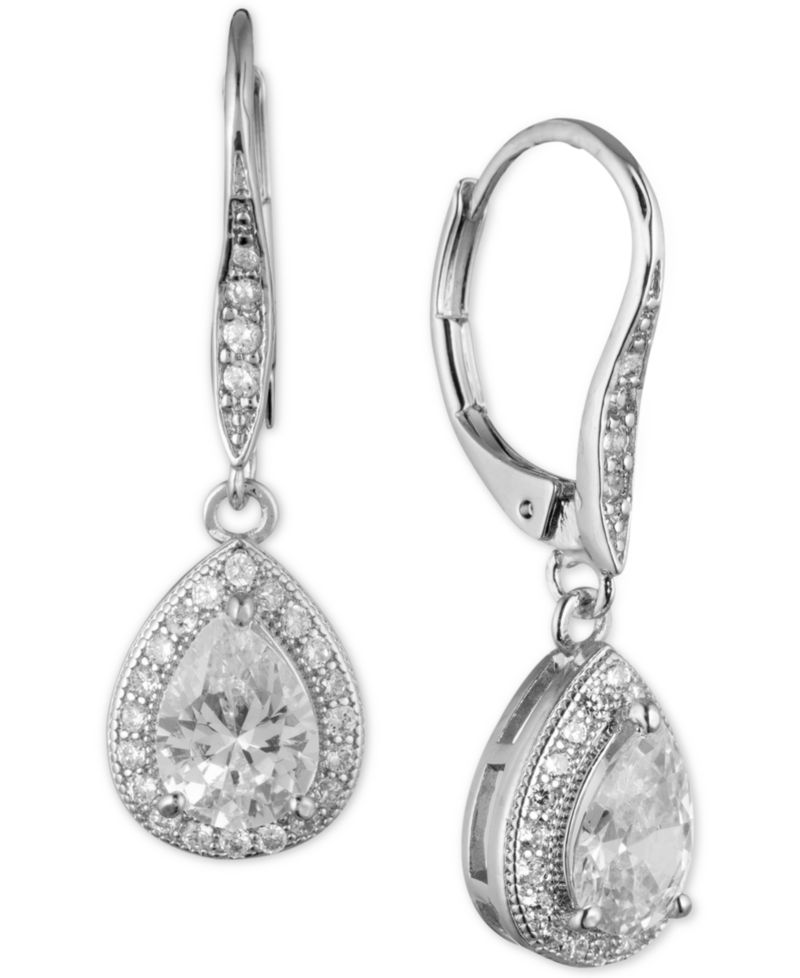 Teardrop Crystal and Pav&eacute; Drop Earrings