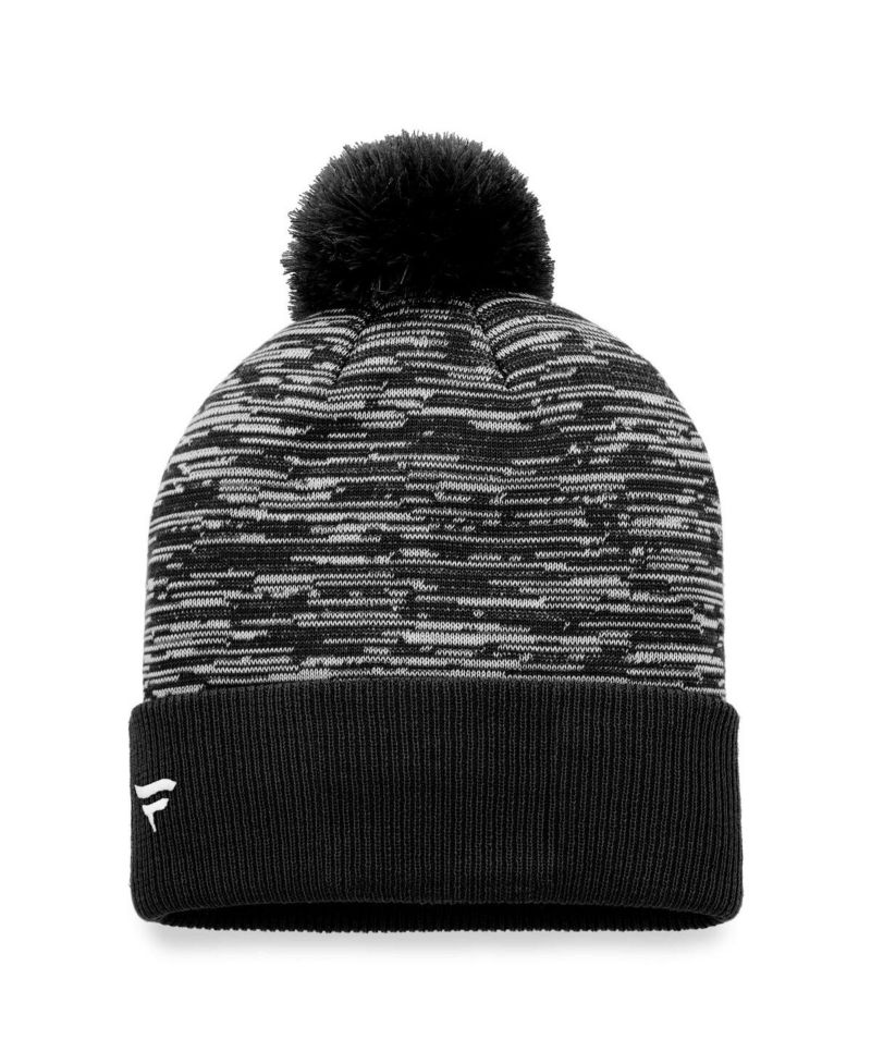 Men's Black Ottawa Senators Defender Cuffed Knit Hat with Pom