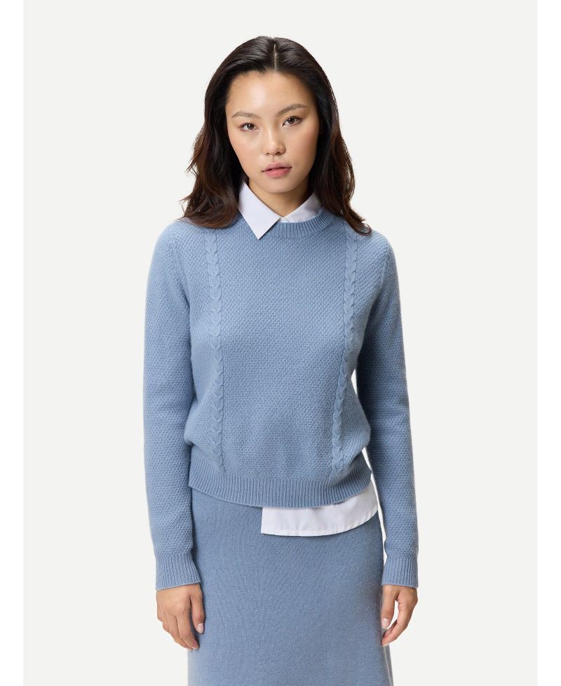Women's Cropped Crewneck Cashmere Sweater