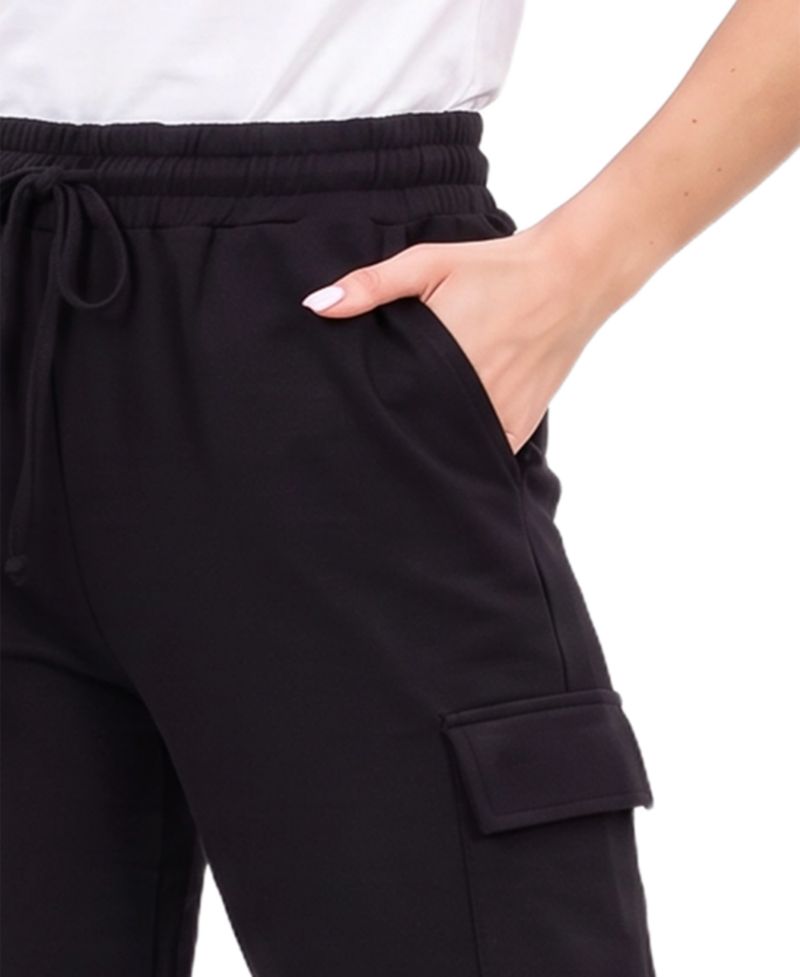 Petite Wide Leg Cargo Fleece Pants