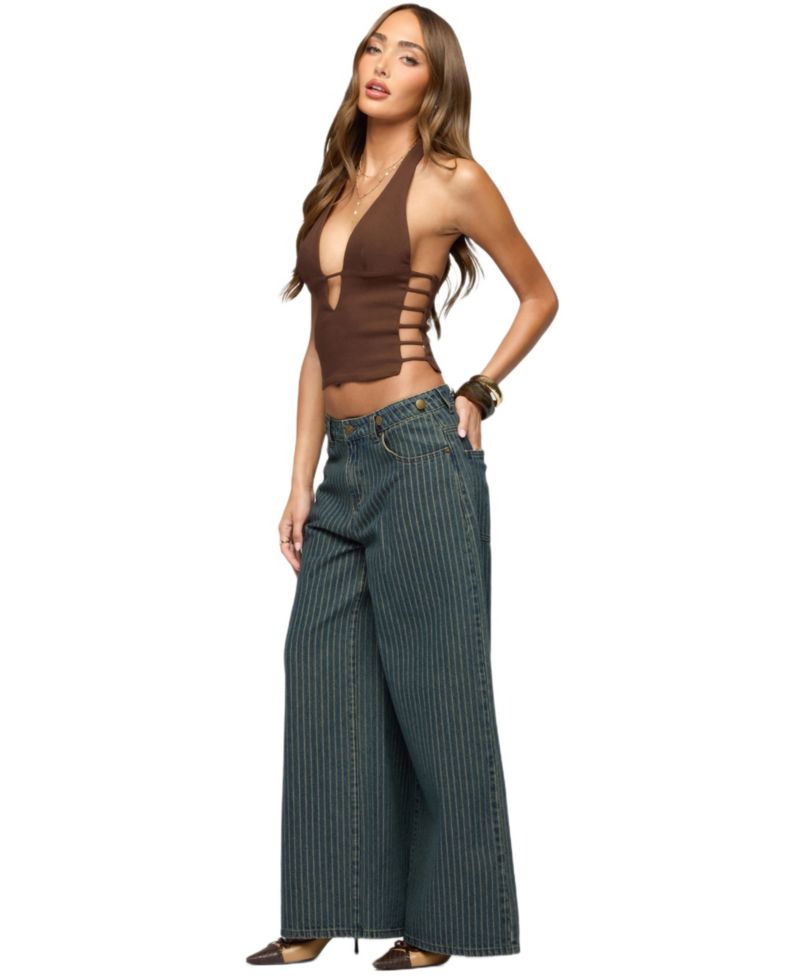 Women's Aneera Cutout Plunging Halter Top