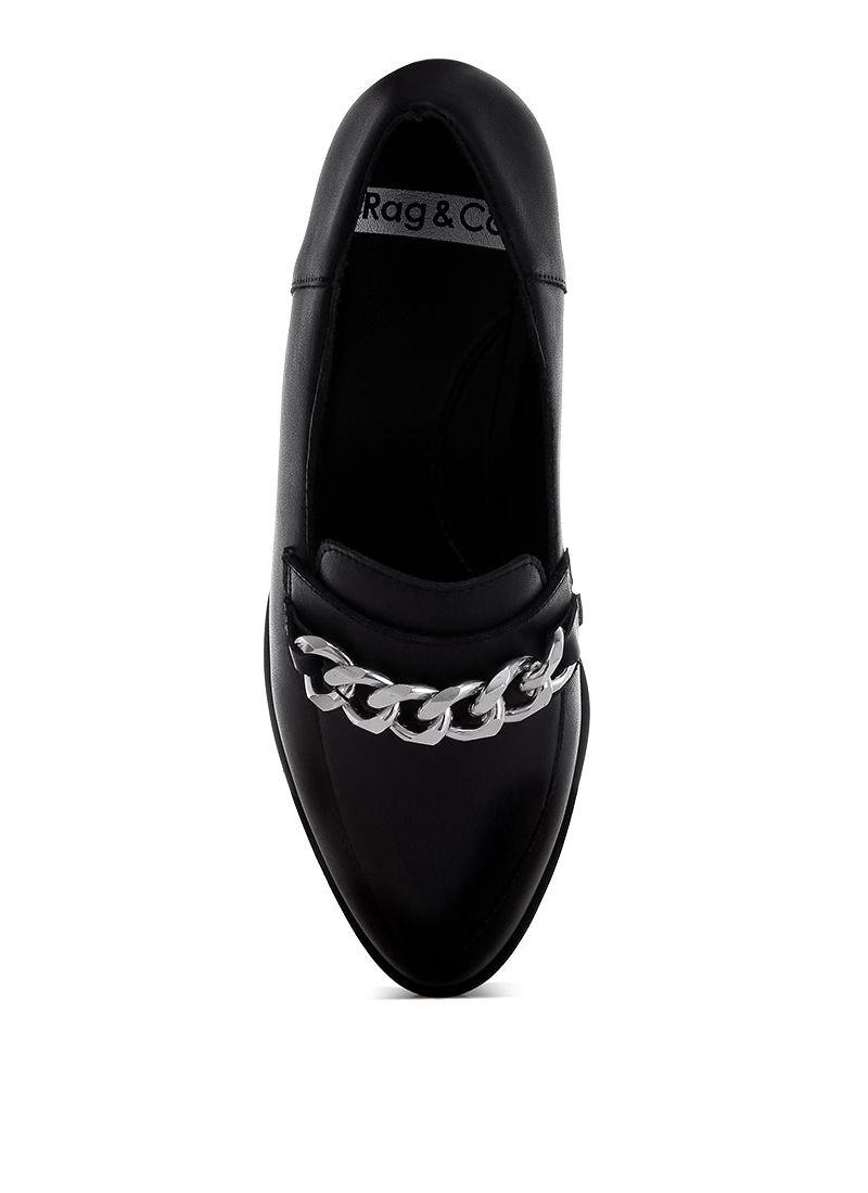 Rag and Co Womens Pola Leather Horsebit Loafers