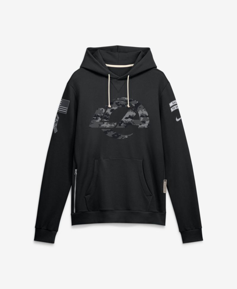 Men's Black Los Angeles Rams 2026 Salute to Service Sideline Pullover Hoodie