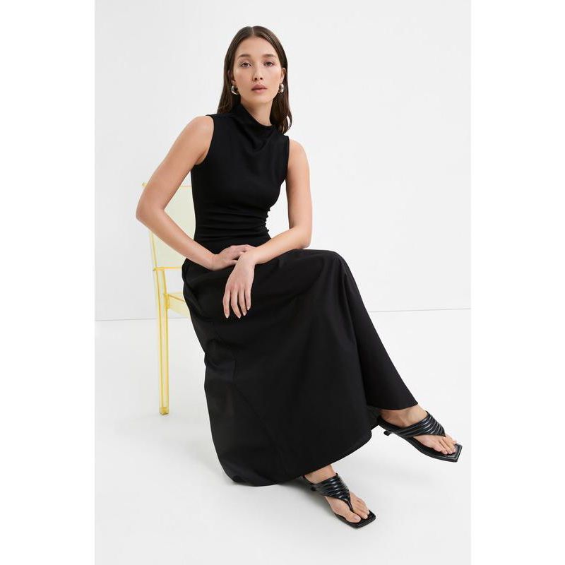 Women's Hutton Fitted Bodice Cotton A-Line Maxi Dress with Side Pocket