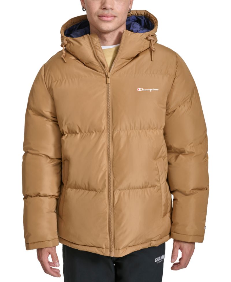 Men's Quilted Full-Zip Hooded Puffer Jacket