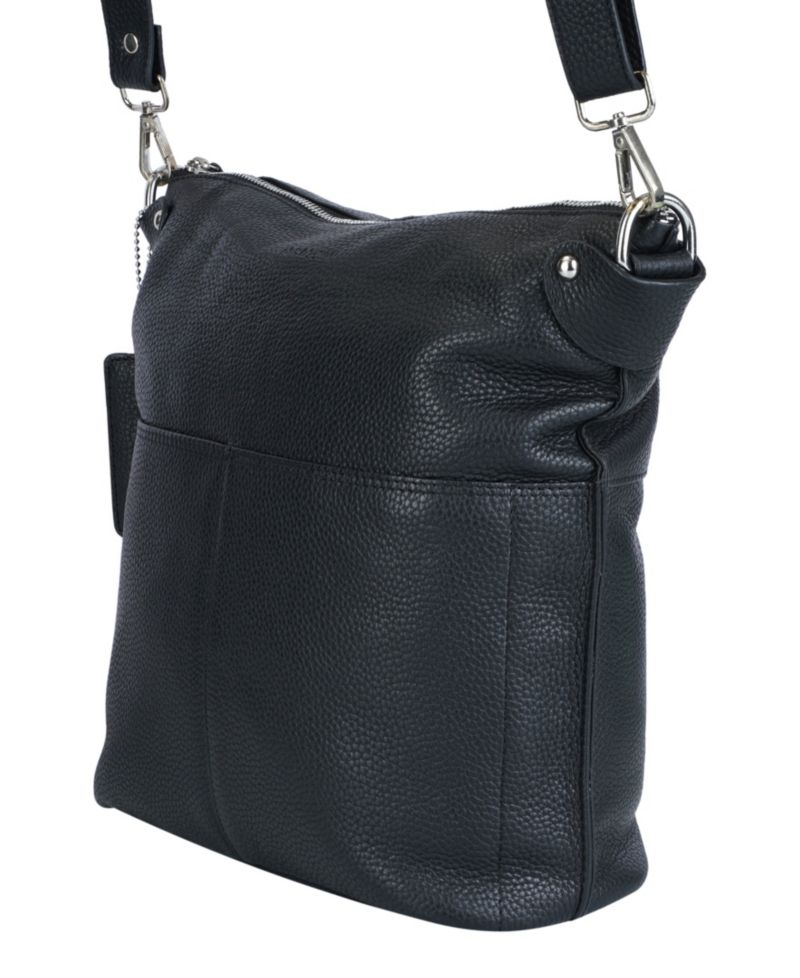 Pebbled Collection Susan Leather Crossbody Hobo Bag