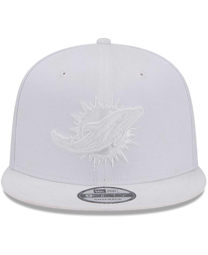 Men's Miami Dolphins Main White on White 9FIFTY Snapback Hat