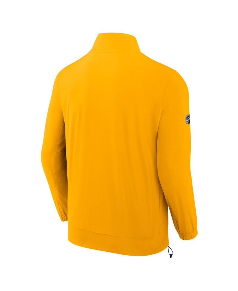 Men's Gold Nashville Predators Authentic Pro Rink Coaches Full-Zip Jacket