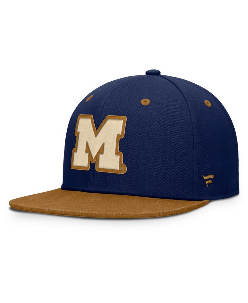 Men's Navy/Brown Michigan Wolverines Noboa Fitted Hat