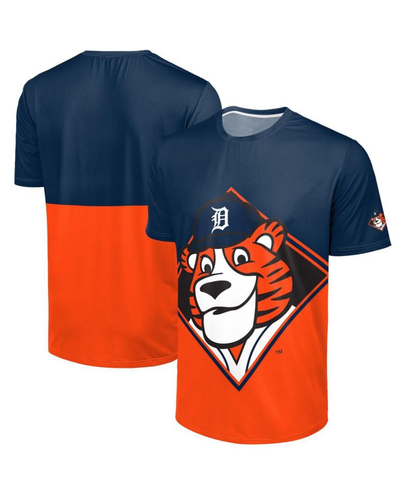 Men's Navy/Orange Detroit Tigers Big Logo Mascot T-Shirt