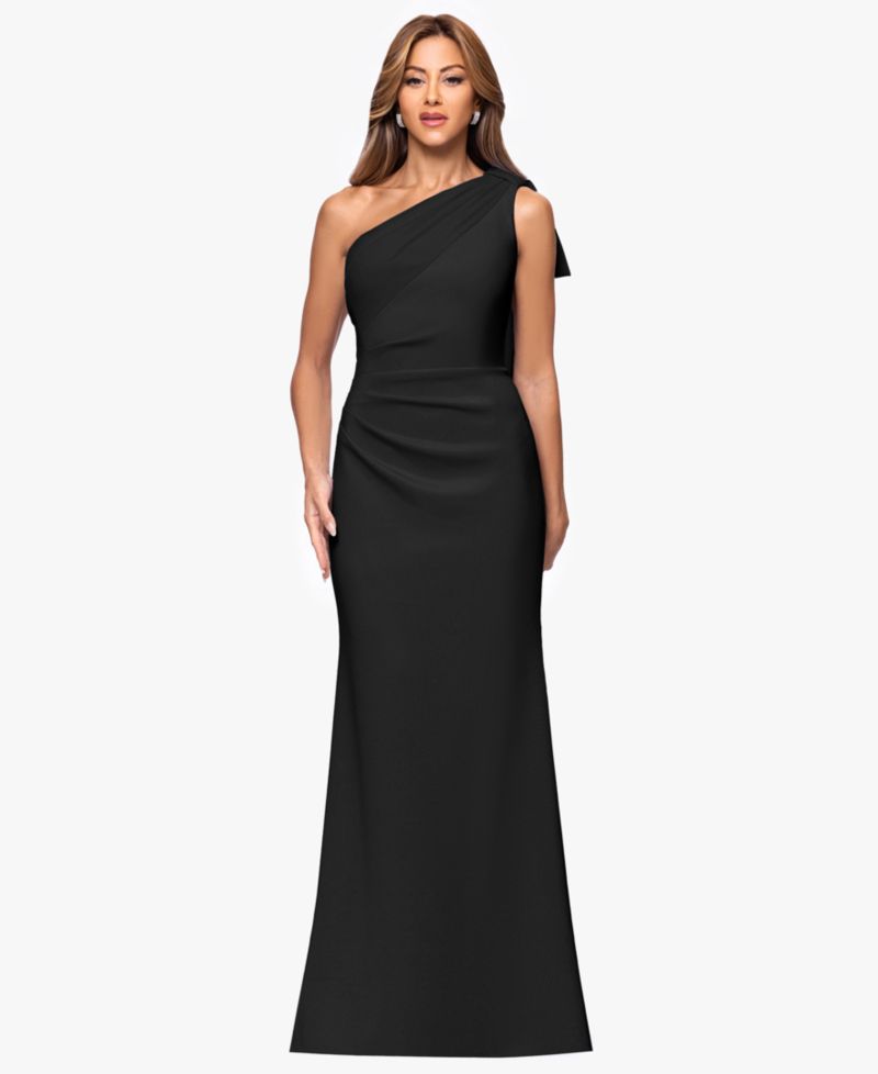 Petite One-Shoulder Ball Gown Dress