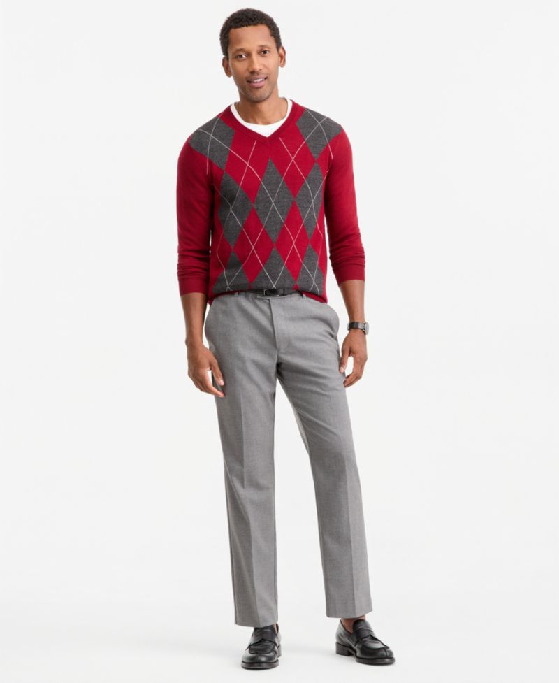 Men's Argyle V-Neck Sweater