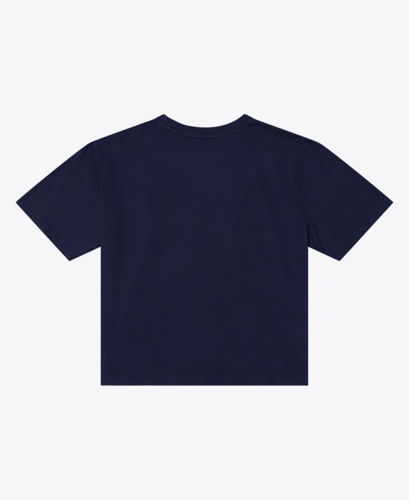 Women's Navy New York Yankees Core Essentials Boxy Crop T-Shirt