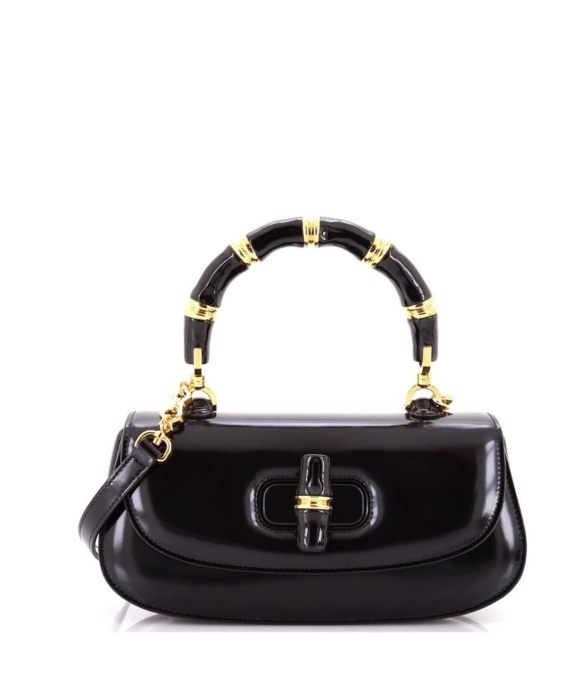 Medium Bamboo Diva Top Handle Bag Polished Leather