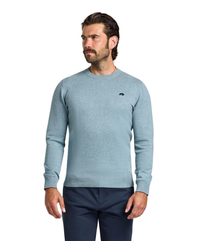 Men's Cotton-Blend Classic-Fit Crew Neck Sweater