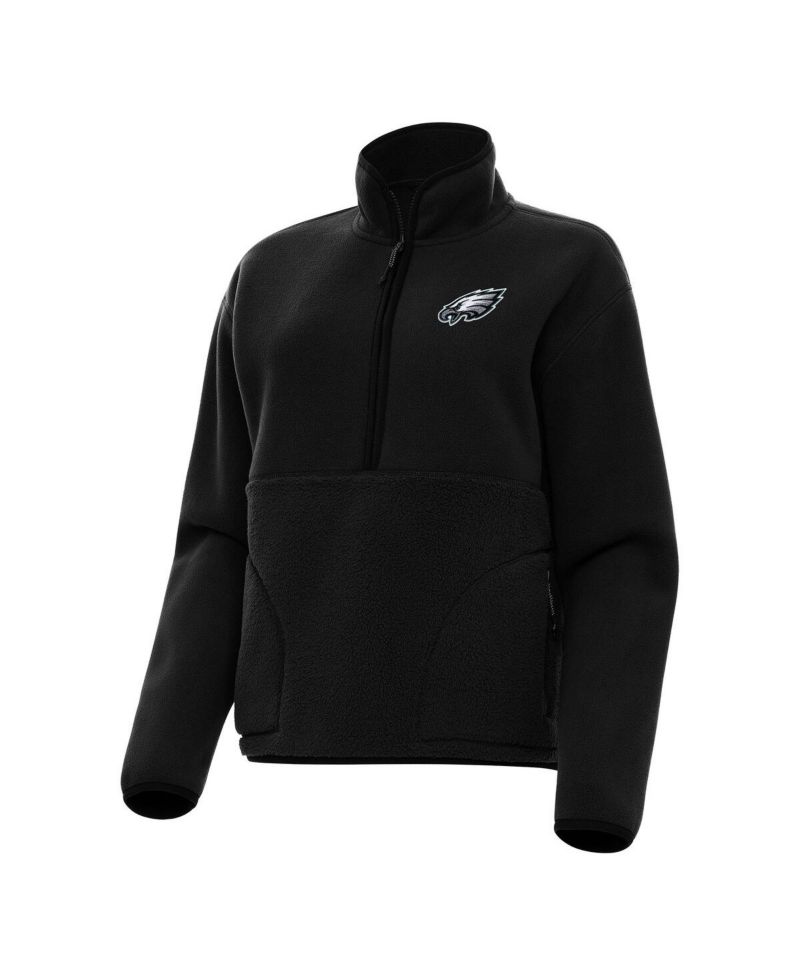 Women's Black Philadelphia Eagles Figure Half-Zip Sweatshirt