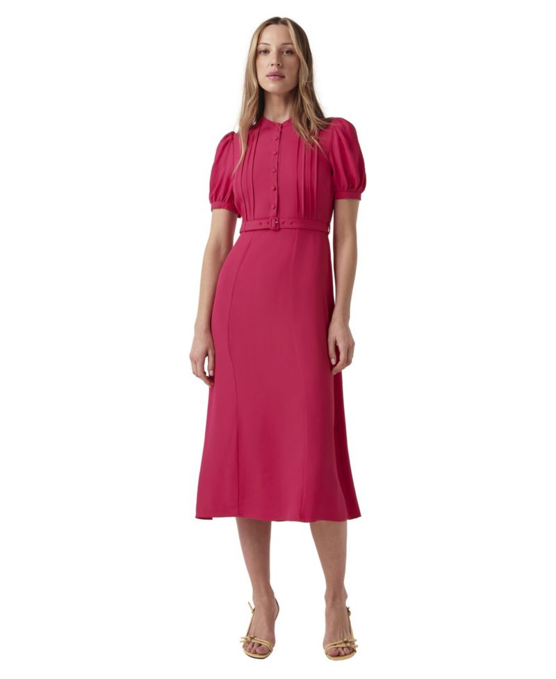 Women's Francis Puff Sleeve Pleated Midi Dress