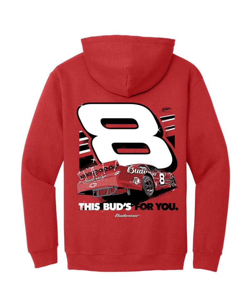 Men's Red Dale Earnhardt Jr. Budweiser Car Pullover Hoodie
