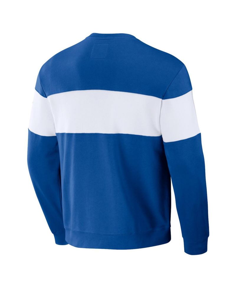 Men's Darius Rucker Collection by Royal Los Angeles Dodgers Stripe Pullover Sweatshirt