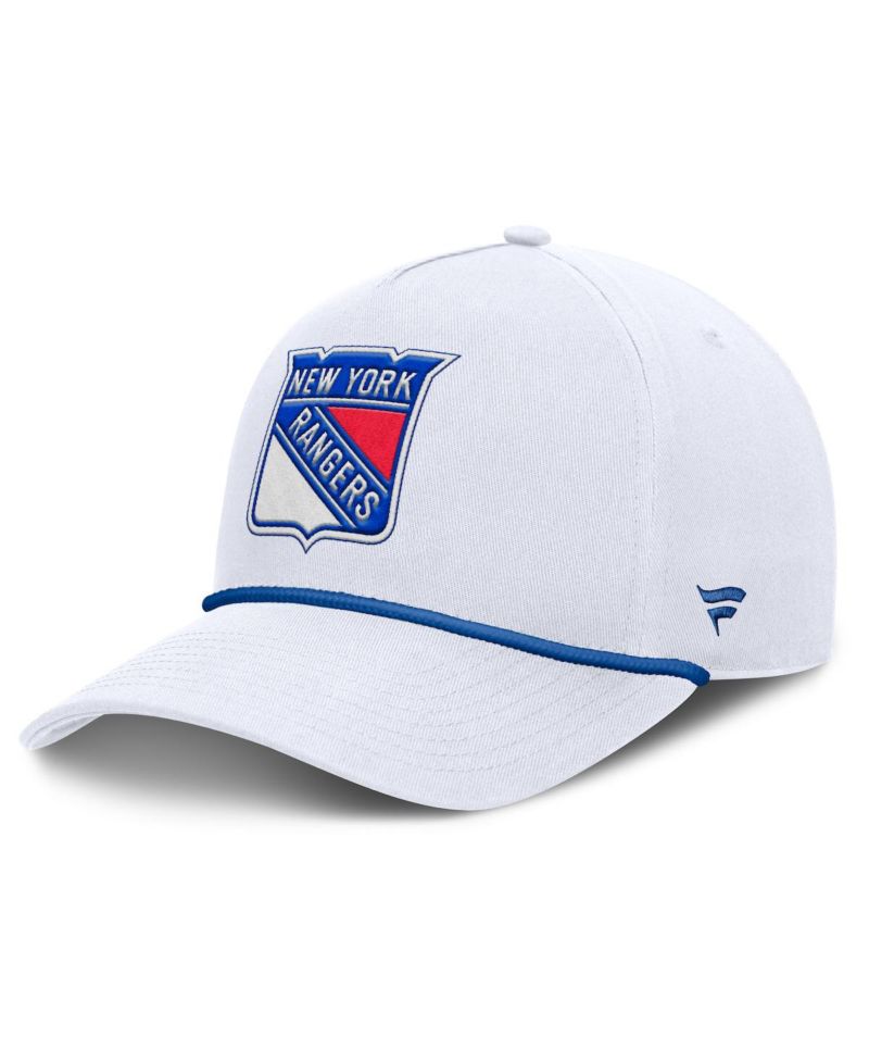 Men's White New York Rangers Rope A-Frame Adjustable Hat