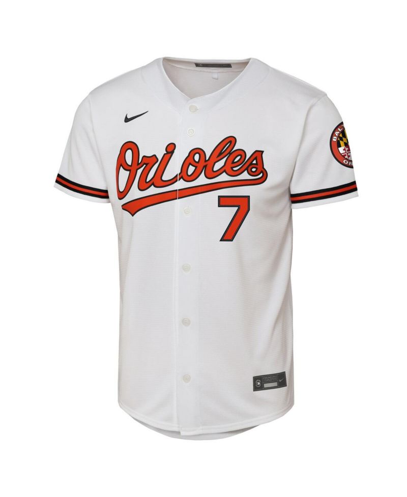 Big Boys and Girls Jackson Holliday White Baltimore Orioles Home Stadium Player Jersey