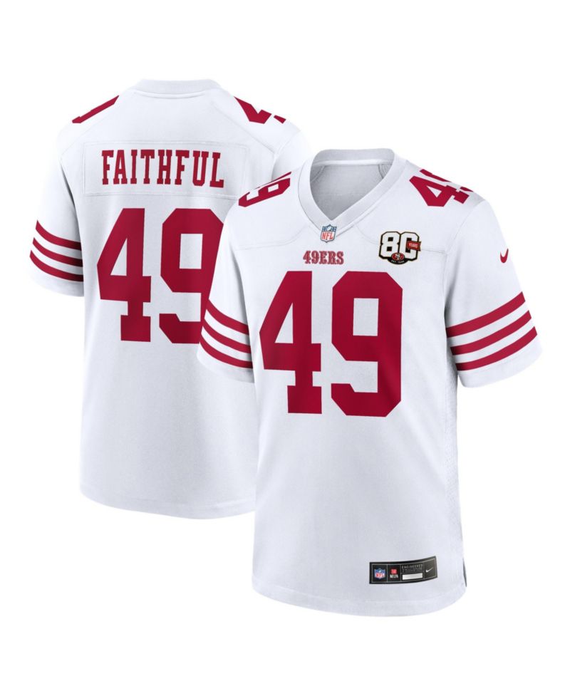 Men's The Faithful White San Francisco 49ers 80th Anniversary Game Jersey
