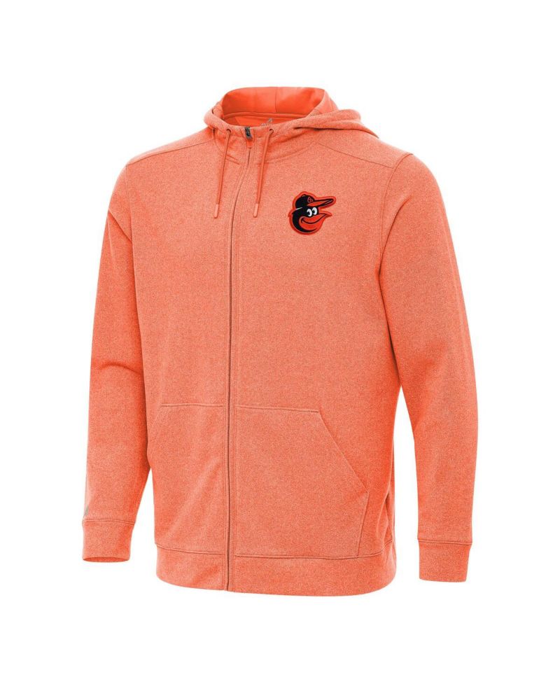 Men's Heather Orange Baltimore Orioles Effortless Full-Zip Hooded Jacket
