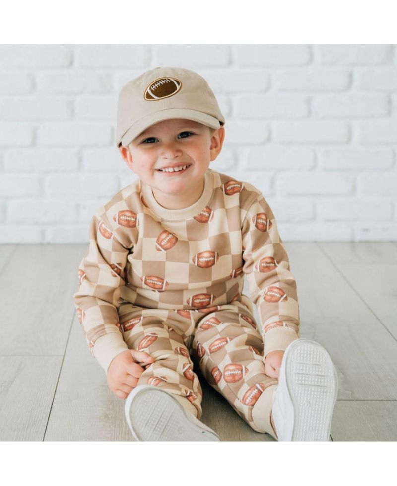 Little Boys(10-12) Football Checkered Jogger
