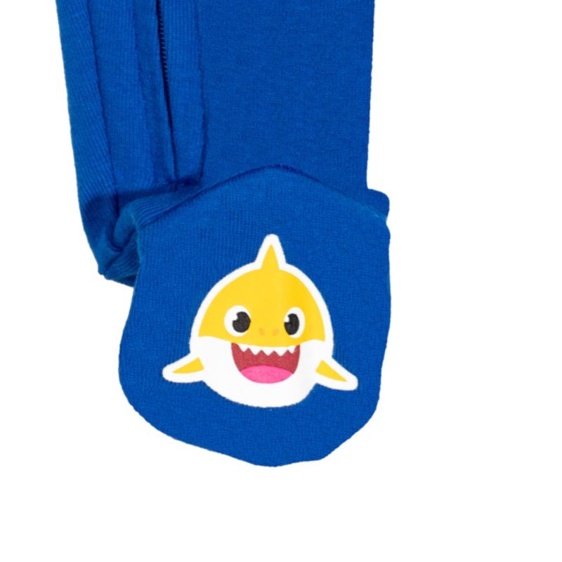 Baby Boys Pinkfong Shark 2 Pack Zip Up Sleep N' Play Coveralls