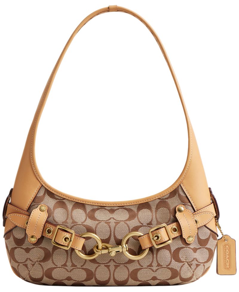 Belted Ergo Small Signature Jacquard Shoulder Bag 26
