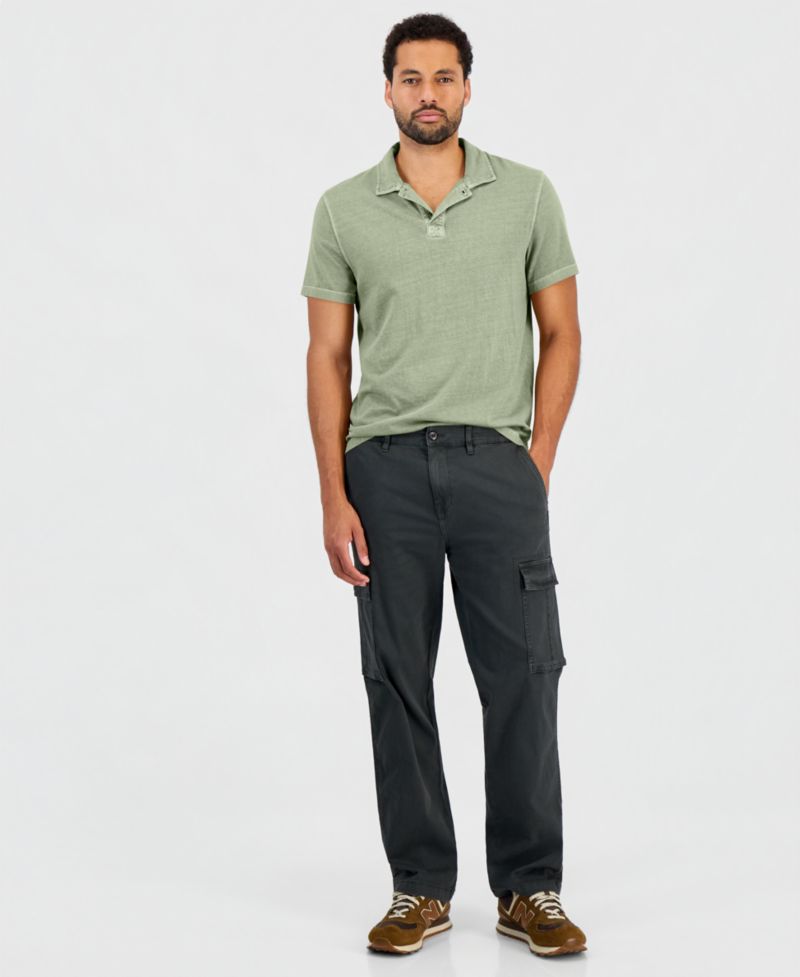 Men's Pleated Straight-Fit Cargo Pants