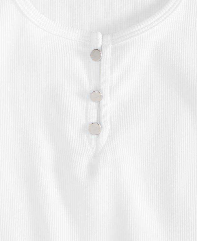 Women's Scoop-Neck Henley Tank Top