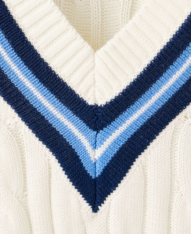 Women's Cable-Knit V-Neck Sweater