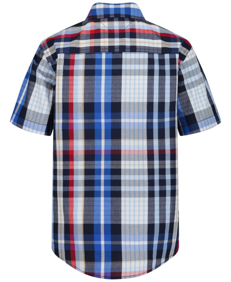 Boys' 2T-7 Plaid Short-Sleeve Button-Front Shirt