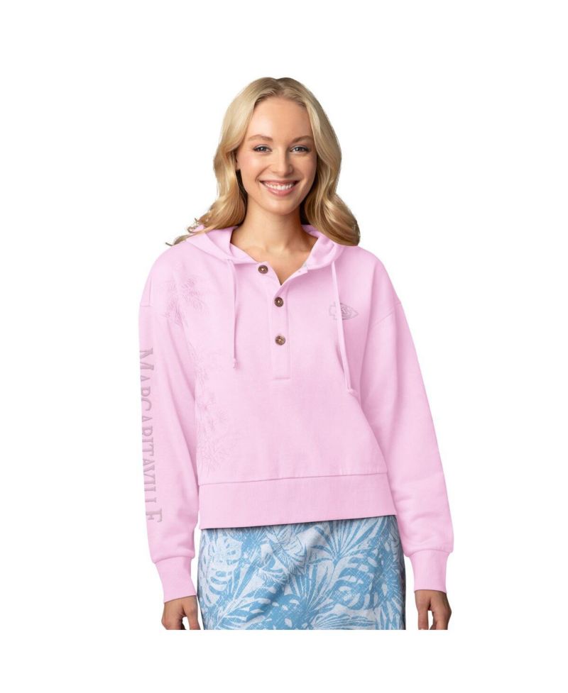 Women's Pink Kansas City Chiefs Island Dream Solid Pullover Hoodie