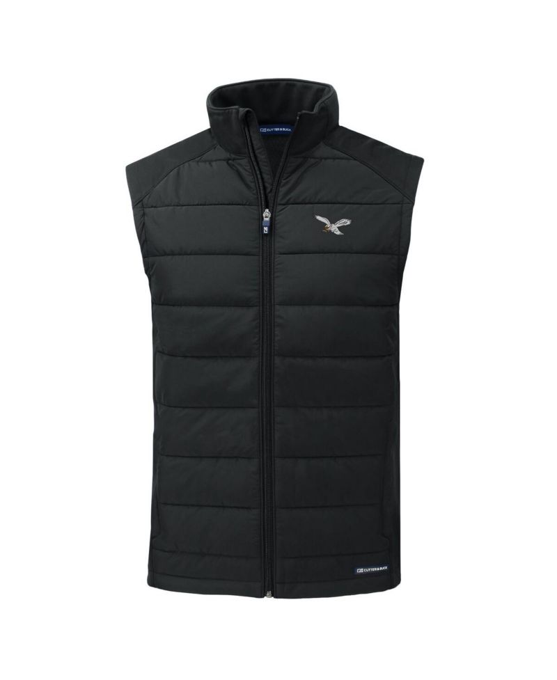 Men's Black Philadelphia Eagles Throwback Evoke Hybrid Eco Softshell Full-Zip Vest