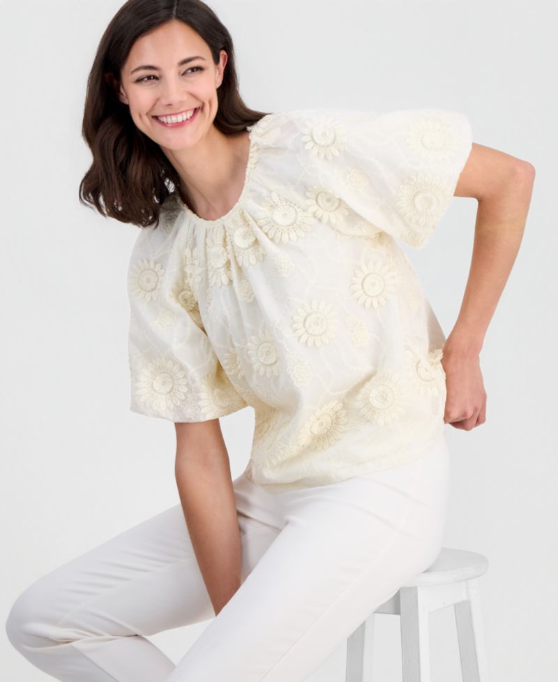 Women's Crewneck Short-Sleeve Blouse