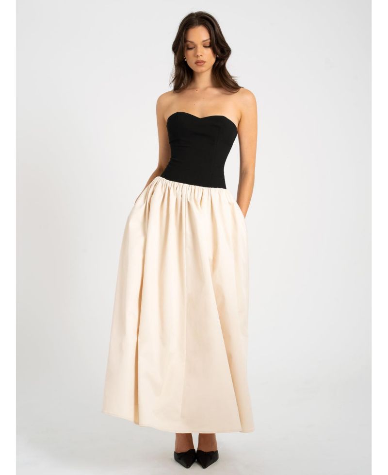 Women's Sana Sweetheart Lace-up Back Drop Waist Maxi Dress