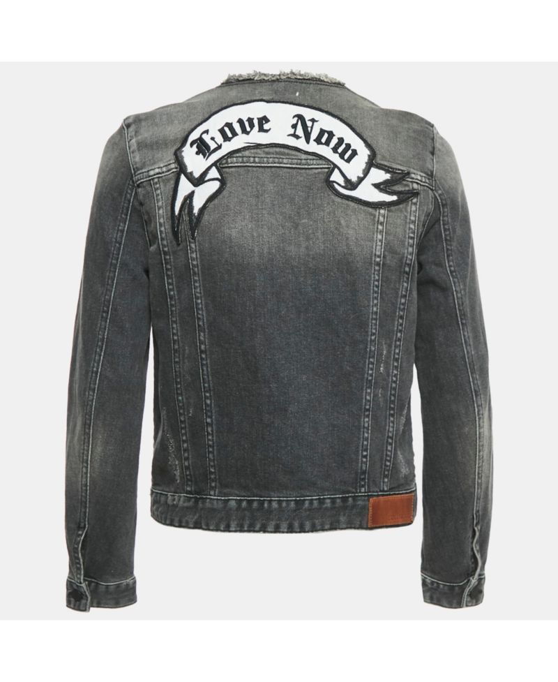 Women's Pre-Owned Zadig and Voltaire Grey Washed Denim Collar Neck Jacket