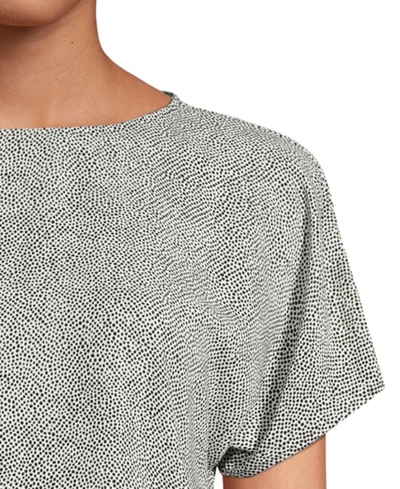Petite Printed Boat-Neck Top