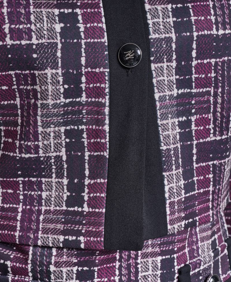 Women's Plaid Cropped Ponte Jacket