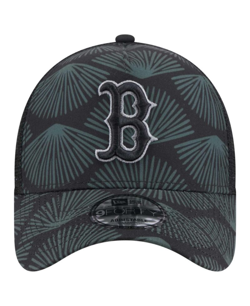 Men's Black Boston Red Sox 9FORTY A-Frame Trucker Adjustable Hat