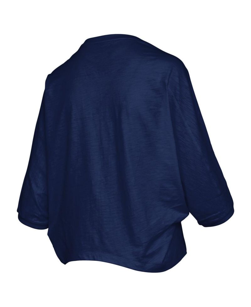 Women's Navy Penn State Nittany Lions Midi Arch Over Logo Oversized T-Shirt