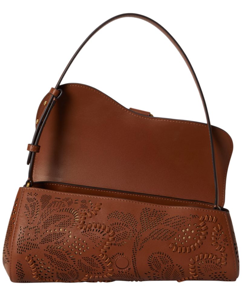 Tasha Medium Floral Tooled Leather East-West Bag