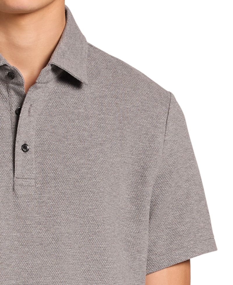 Men's Short-Sleeve Bubble Knit Polo Shirt
