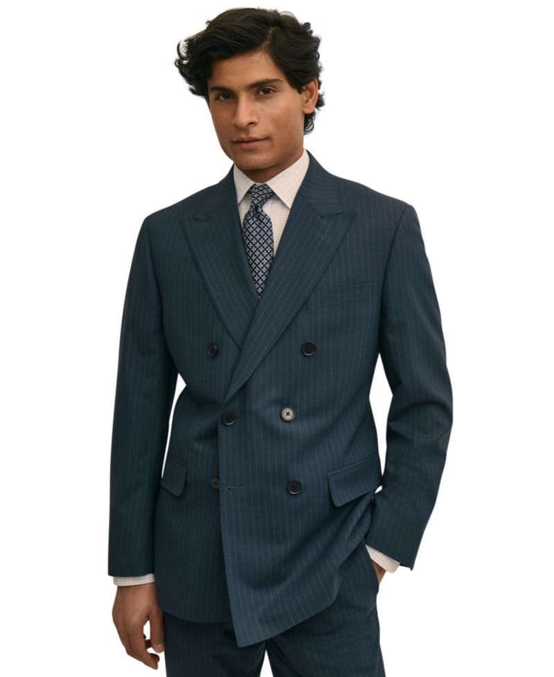 Мужской двубортный пиджак в тонкую полоску от Brooks Brothers