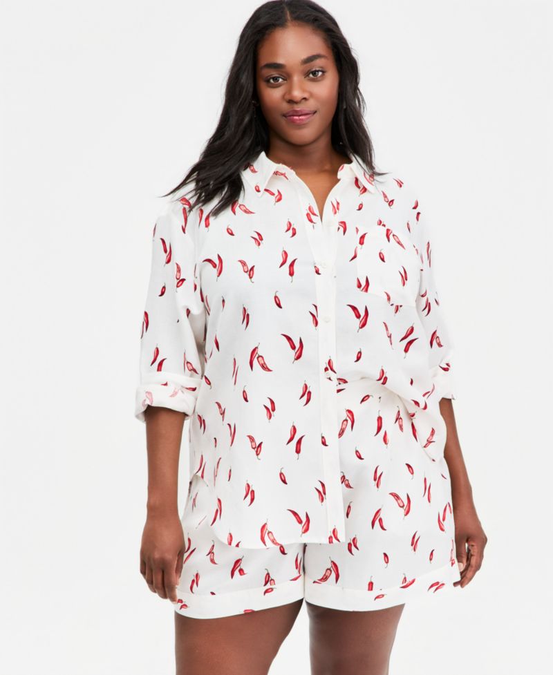 Trendy Plus Size Set Pepper Toss Shirt