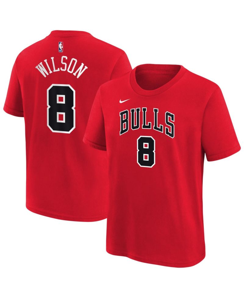 Big Boys and Girls Caleb Wilson Red Chicago Bulls Icon Name & Number T-Shirt